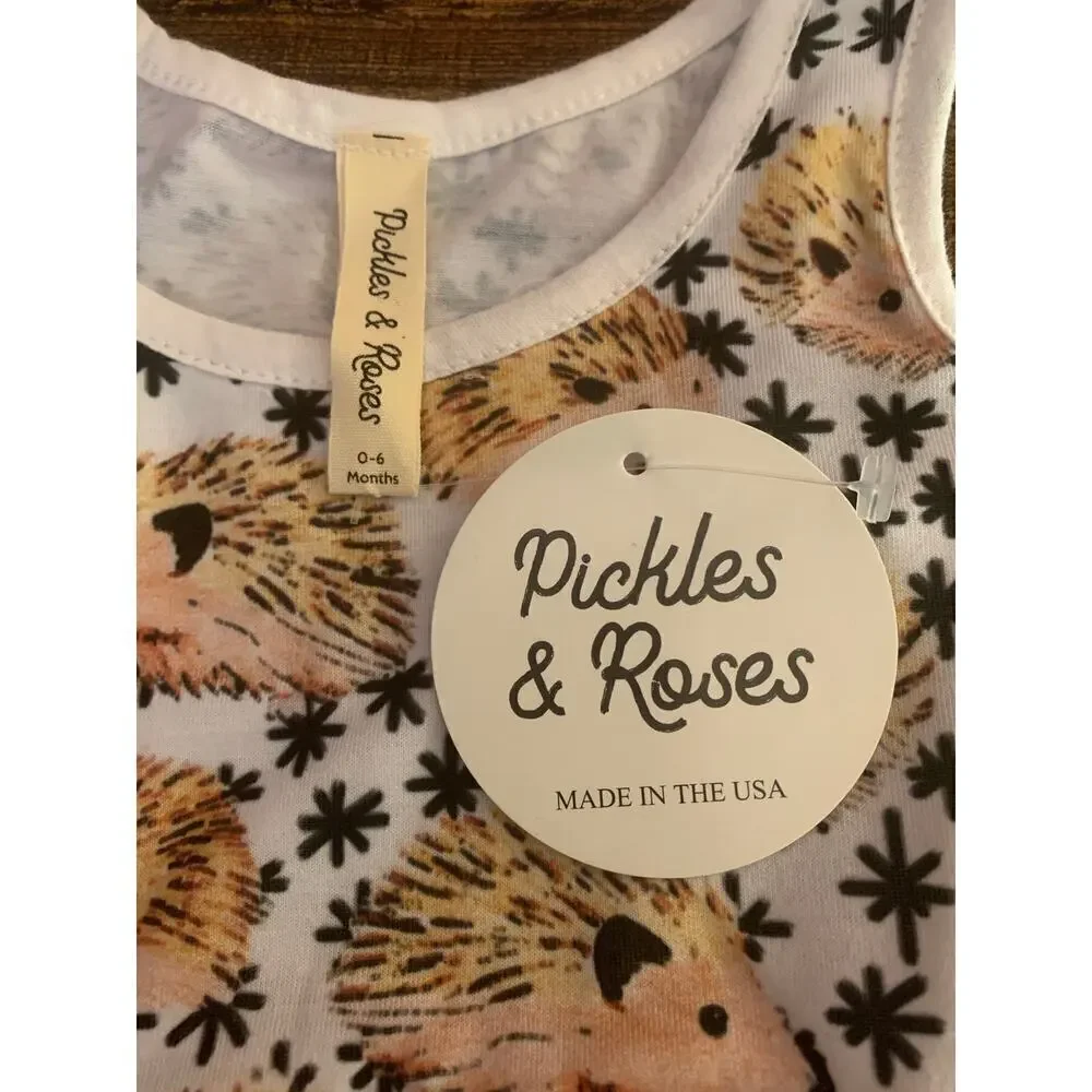 PICKLES & ROSES Girl’s Hedgehog Dress / Size: 0-6 Months